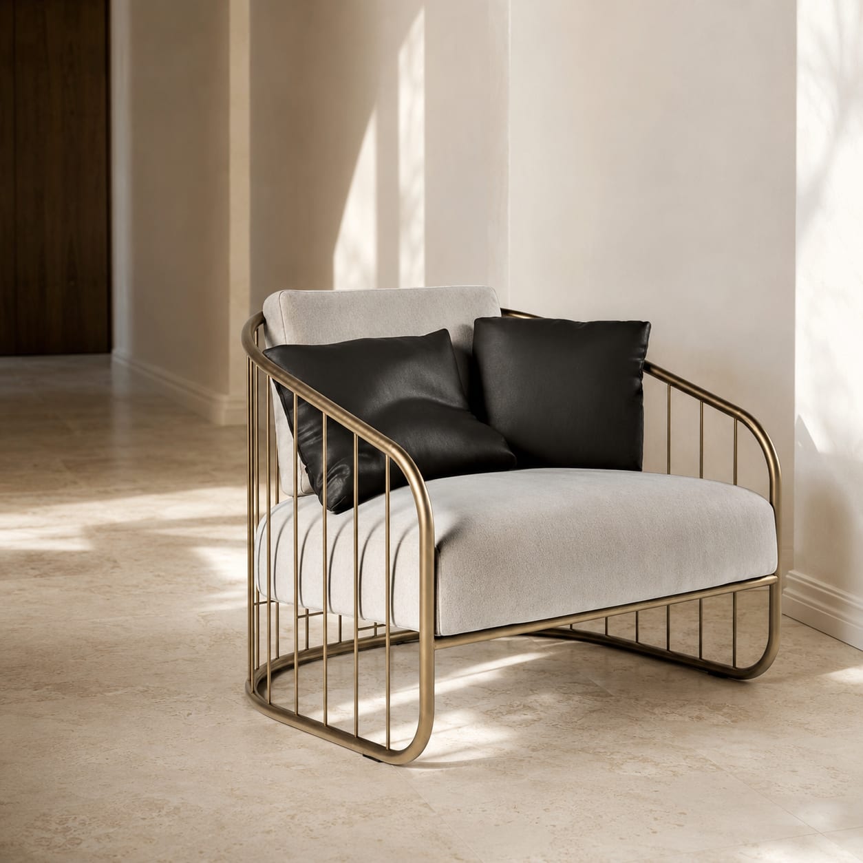 Brass Cage Lounge Chair